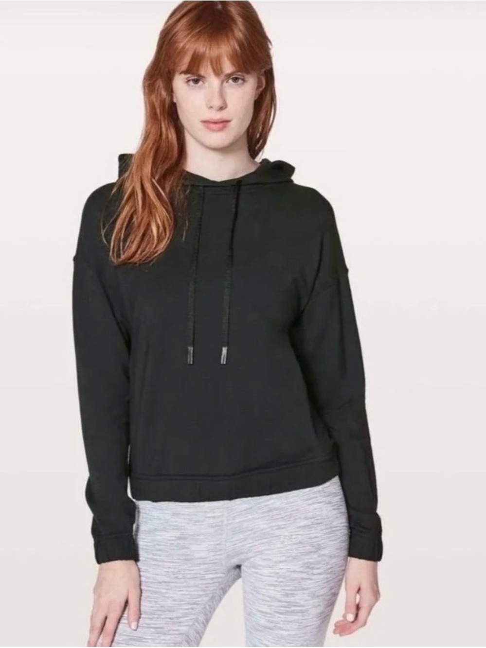 Lululemon Twisted & Tucked Hoodie Black Modal Pullover Size 8